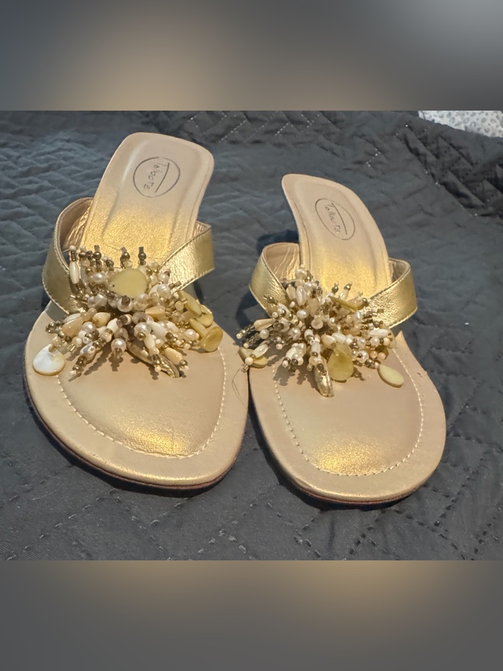 Talbots Gold Jeweled Sandals - NEW - Picture 6 of 7